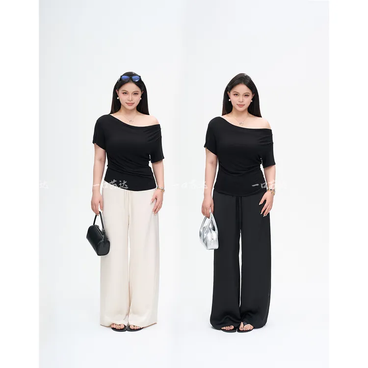 一口苏达缎面裤 松弛感慵懒女装洋气遮肉显瘦薄款网红休闲裤