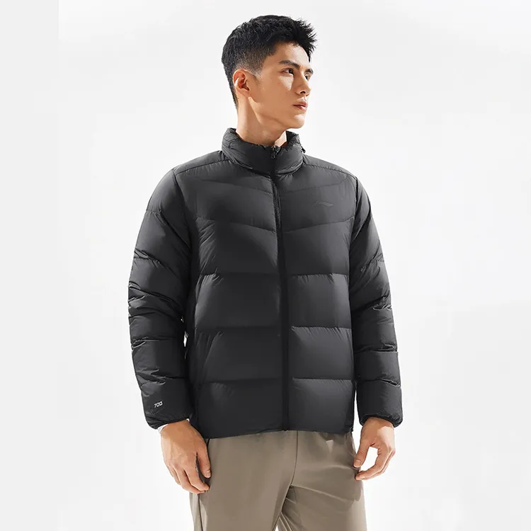 李宁轻薄羽绒服男2025年冬季新款鸭绒短款立领运动羽绒服AYMV221