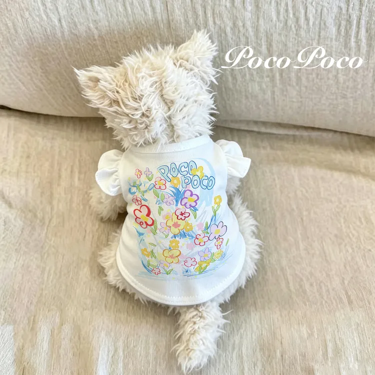 狗狗亲子装莱赛尔天丝短袖宠物猫狗夏季薄款防掉毛衣服雪纳瑞比熊