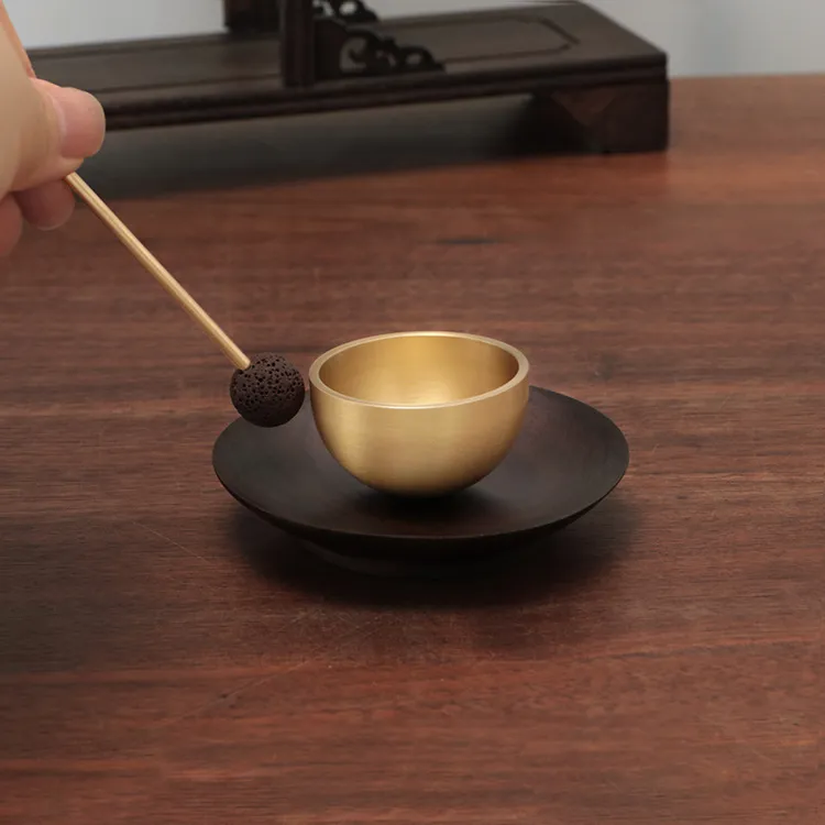 黄铜迷你颂钵静心冥想音疗音愈轻音疗解压精油扩香石香薰铜钵摆件