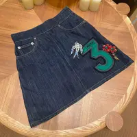 99新 MIU MIU/缪缪 壹臻湘/珍珠牛仔短裙 36 85198112