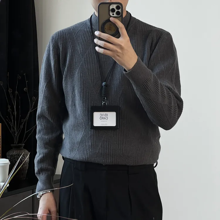 绵羊毛莱赛尔半高领毛衣男保暖2025秋冬新款抗起球中领针织打底衫