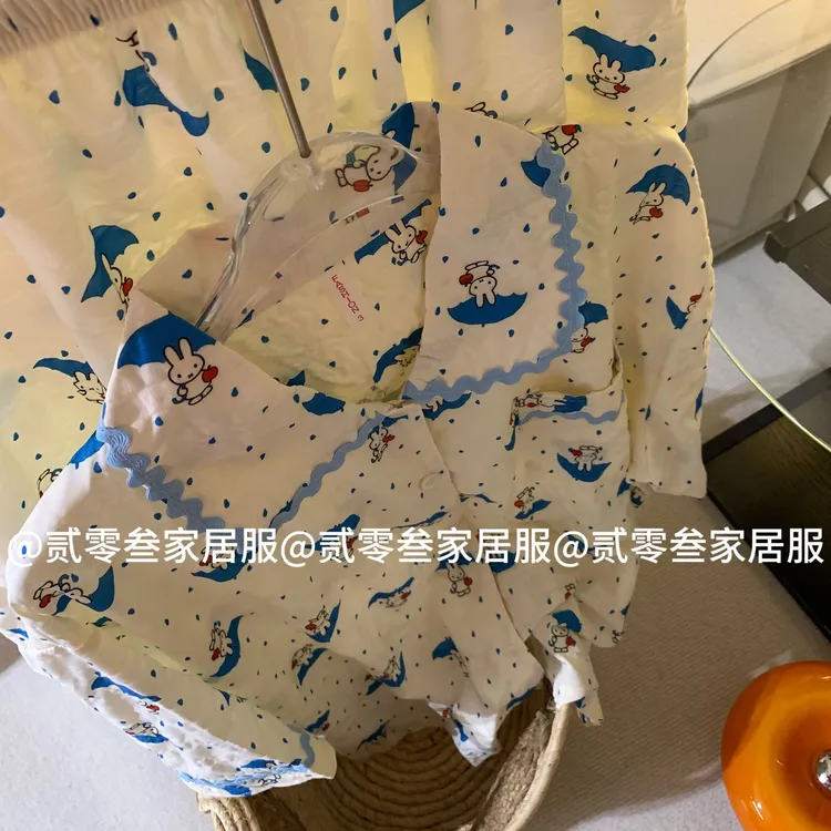 日系ins米菲兔萌物睡衣女可爱少女童趣夏季短袖卡通家居服可外穿