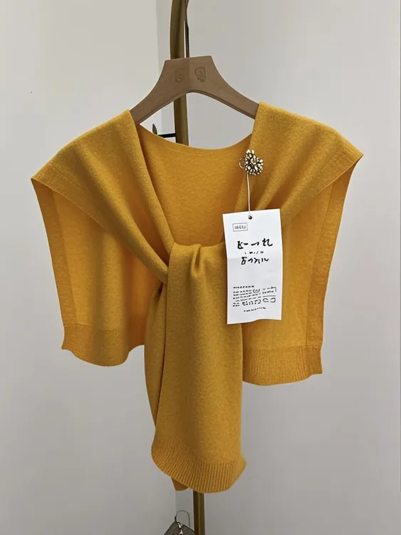 夏季防晒护颈纯色休闲风多功能披肩针织夏季简约外搭网红时尚款