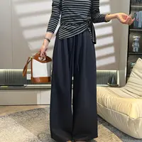 百搭直筒女2025秋新款松弛慵懒感高腰垂感休闲宽松阔腿裤Y