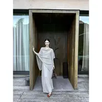 阿琳ALIN【光纱漫韵】设计感披肩式针织衫吊带连衣裙套装女AL5FZZ10