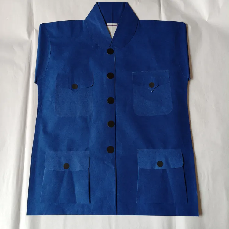 蓝色挂里中山装一套套装