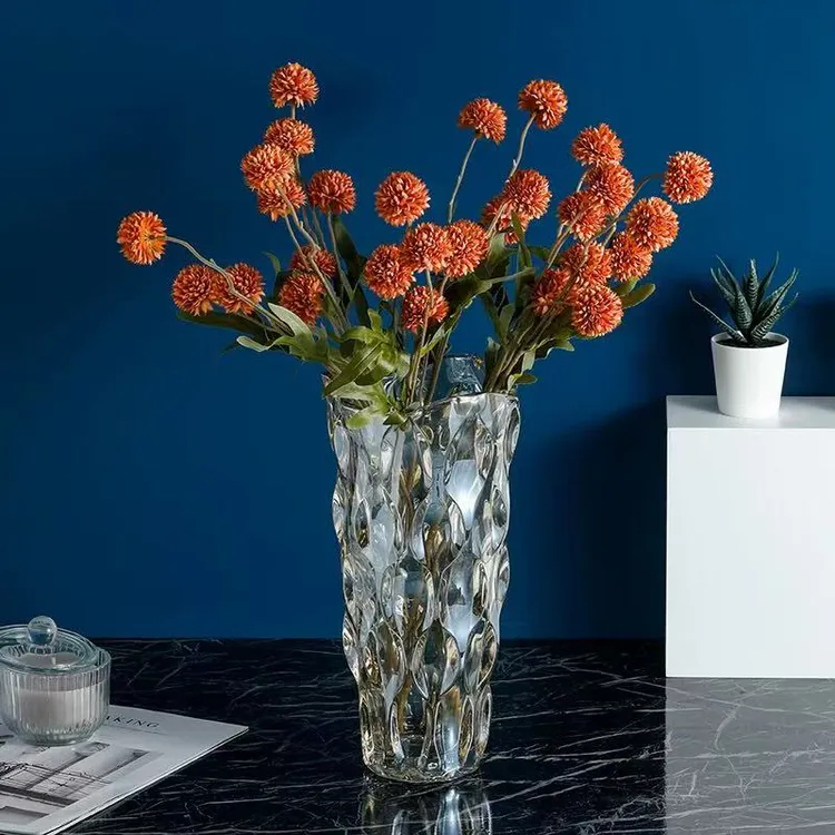 春盈川ins高颜值波西米亚水晶玻璃花瓶流光敞口水培客厅插花花瓶商品图