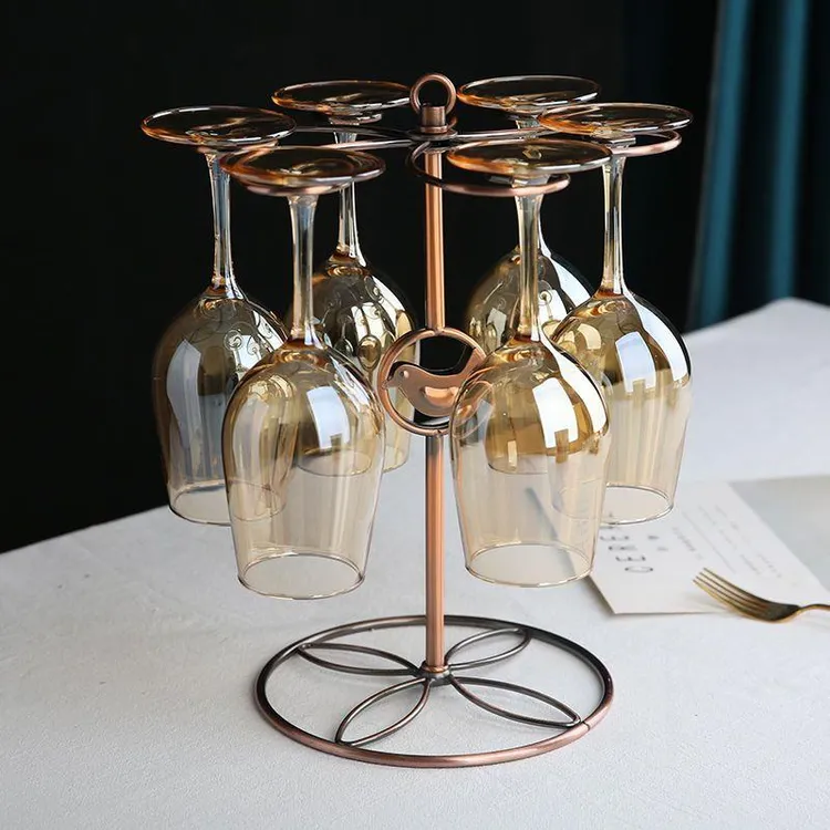 新疆包邮喜鹊杯架红酒架酒杯架喜鹊酒杯架套装高端酒具家用倒挂