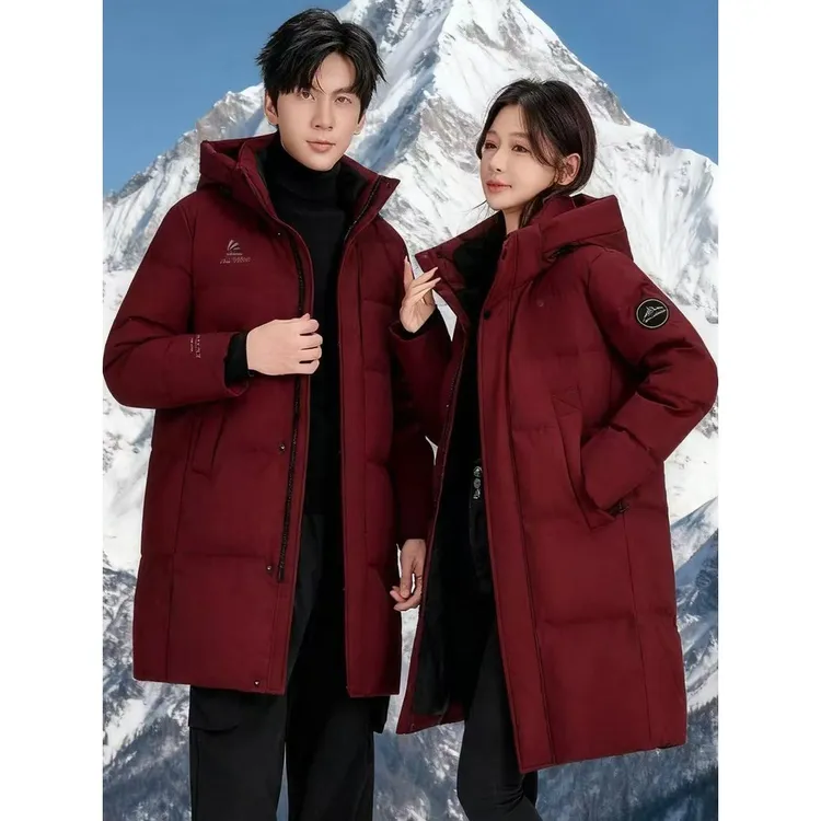 雅鹿羽绒服女中长款加厚2025冬新款高端韩版修身抗寒粉黄色韩版短