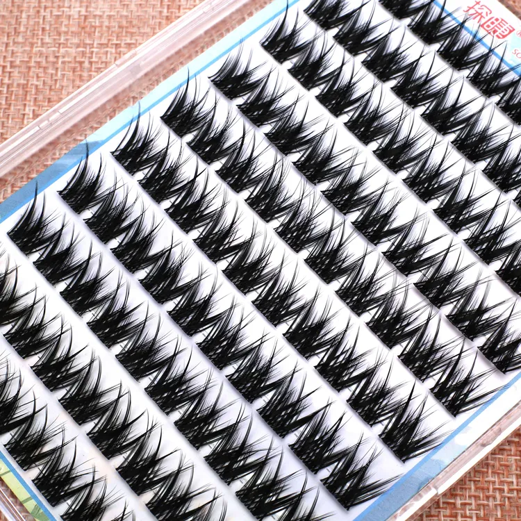 无需胶水免胶懒人单簇分段式假睫毛自然浓密新手超软大容量120朵C