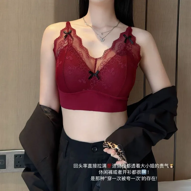 9022款新款蝴蝶结蕾丝美背性感女士背心