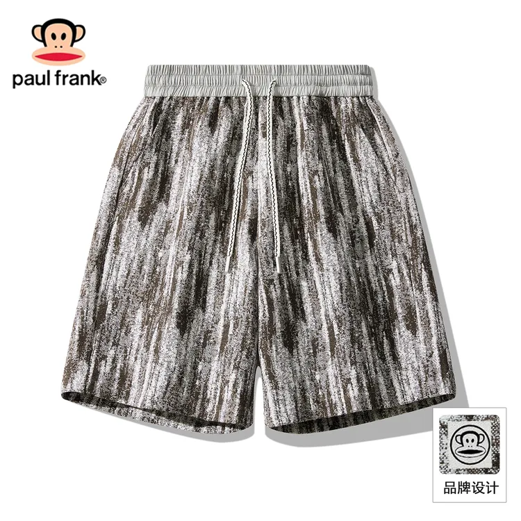 PaulFrank/大嘴猴夏季男士系带短裤个性印花直筒裤宽松休闲五分裤