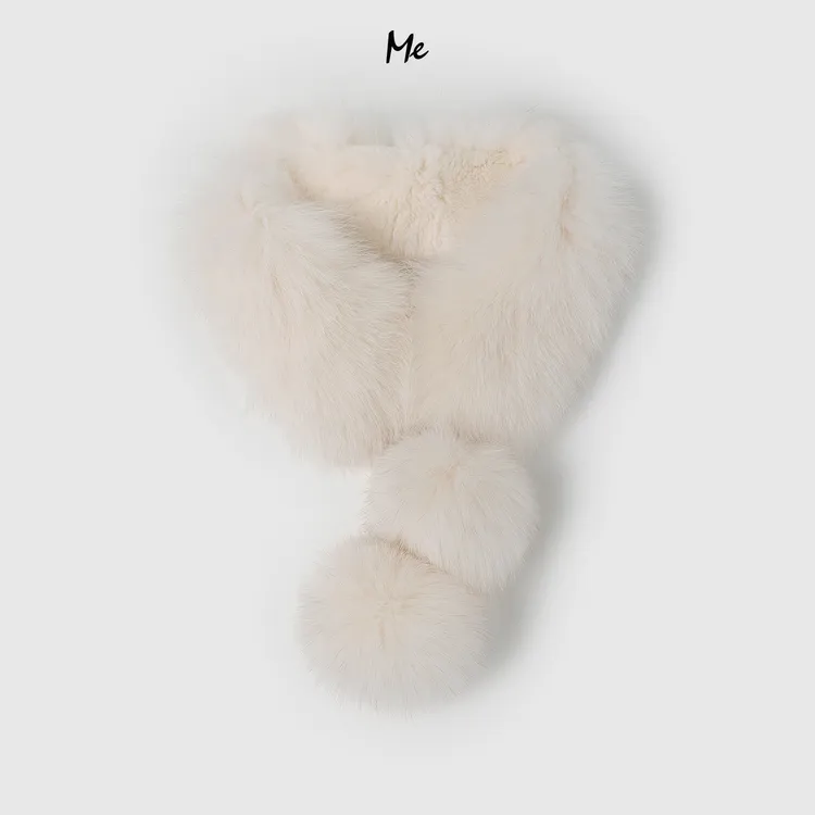ME【大雪球狐狸毛围脖】真狐狸长毛千金保暖舒适毛绒围脖MESA3708