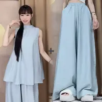 MuMu现代舞蹈练功服女古典舞新中式国风白色无袖阔腿裤套装