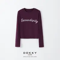 Dokky「手账T」定纺柔软亲肤面料.重工字母刺绣.打底T恤D0241