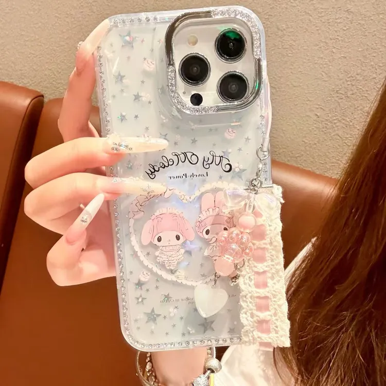 【自带相机保护按键】可爱美乐蒂适用苹果16手机壳15华为闪钻13/14