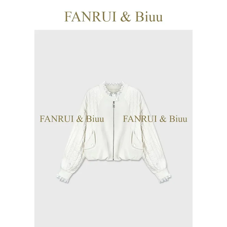 抖音双11泛芮「霜枝缠雪」褶褶拼接复古高级感百搭显瘦外套女B18921