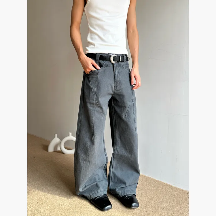 CZ2美式高街复古立体裁剪褶皱设计工装裤宽松廓形男女休闲长裤