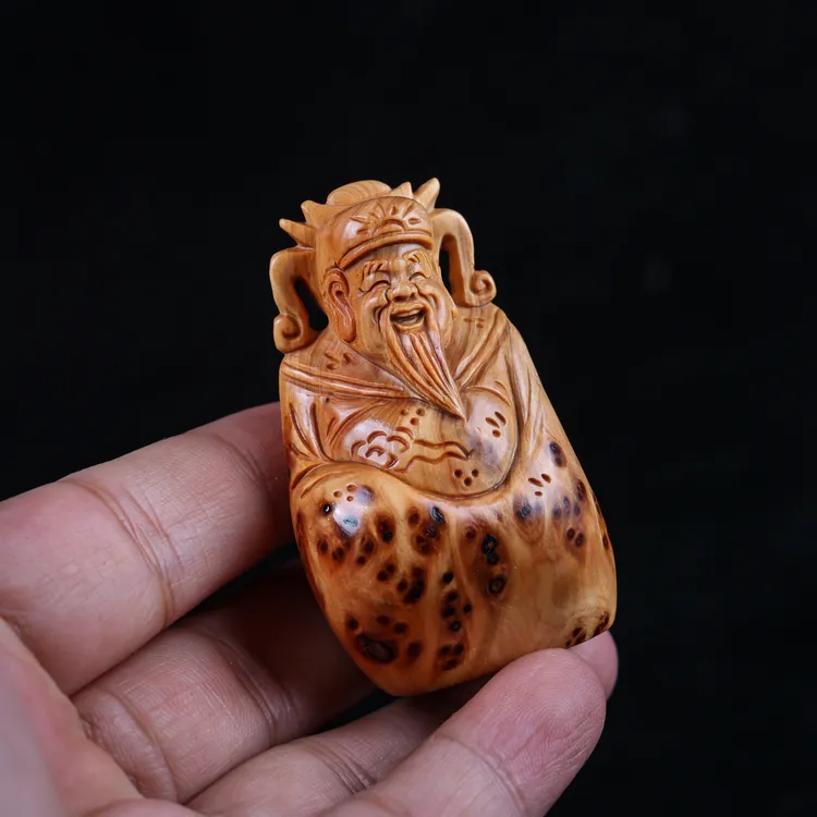 瘤疤财神纯手工雕刻根雕摆件家居装饰