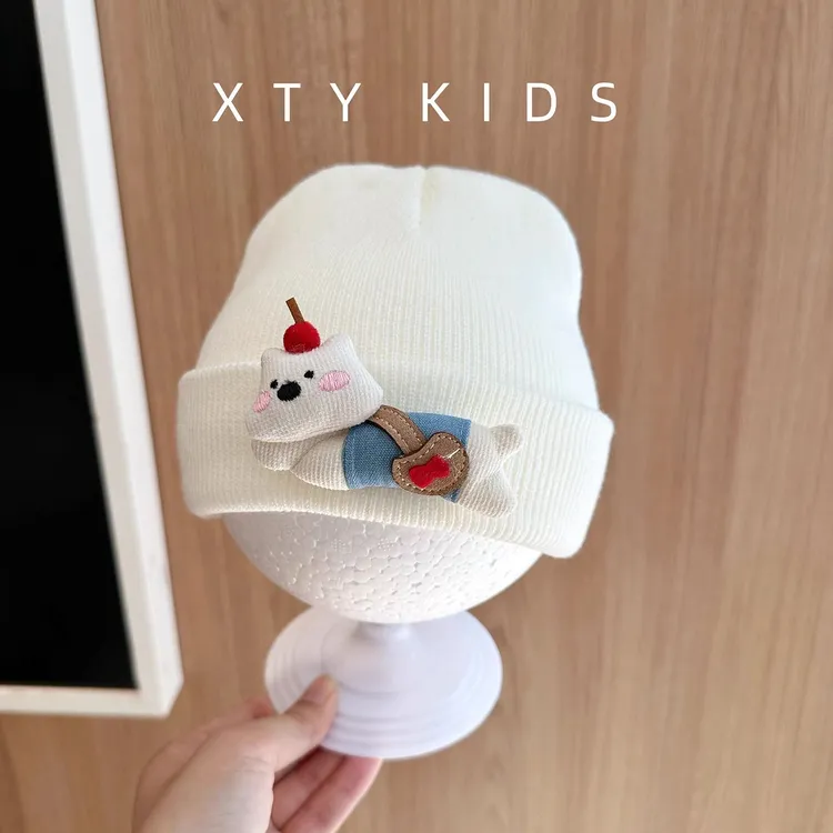 英氏【万达撤柜】韩版宝宝帽子秋冬季保暖针织护耳帽可爱卡通小狗小