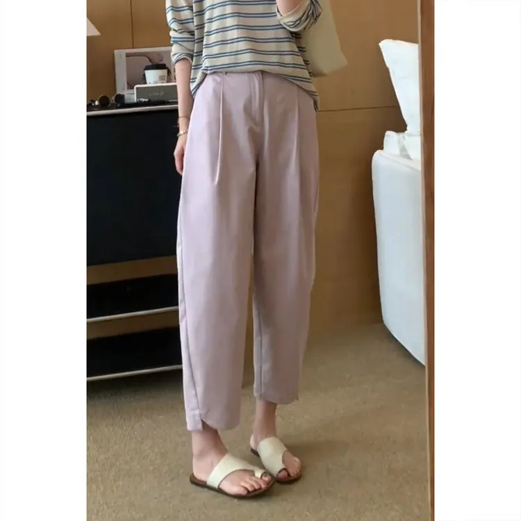 艾塔莉显瘦百搭休闲裤大码遮胯女夏季新款哈伦裤梨形身材阔腿裤
