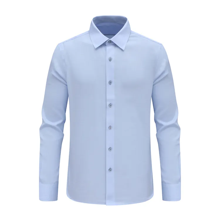 F3625恺春秋男式长袖衬衫 百搭商务休闲上衣免烫 浅蓝色