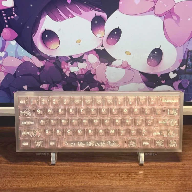 【美乐蒂】雾透粉PC键帽原厂透光适配wootingEV63迈从Ace68磁轴键盘