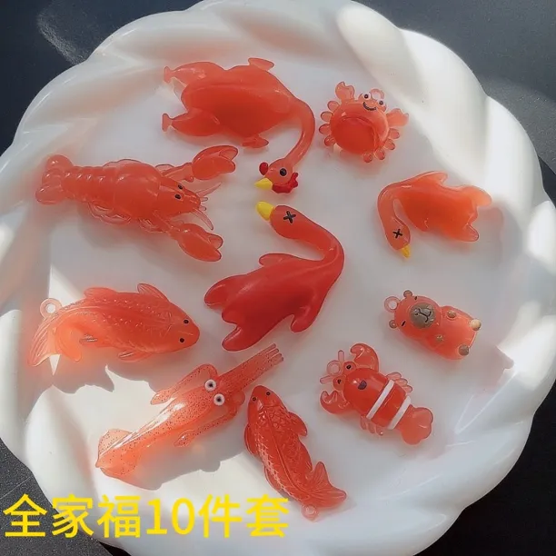 会变色的龙虾紫外线变色烤鸭挂件有趣车载装饰装饰小挂件玩具摆件
