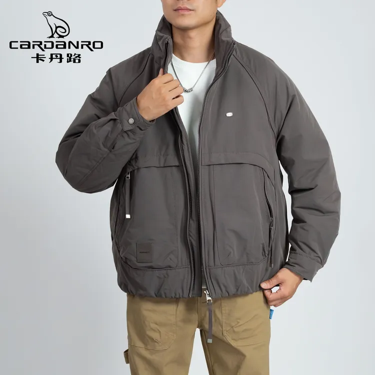 Cardanro/卡丹路薄棉袄保暖棉衣连帽工装棉服美式外套W0108