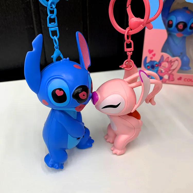 可爱亲吻史迪仔挂件钥匙扣情人节情侣史迪仔公仔钥匙扣情侣小挂件