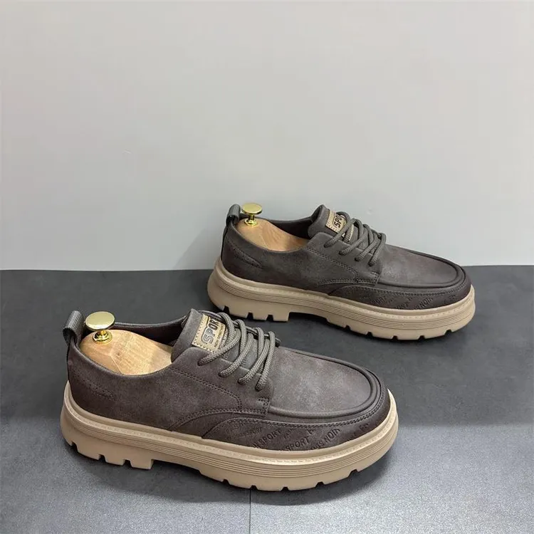 男鞋秋季2025年新款男士覆古风厚底工装鞋轻便户外百搭运动休闲