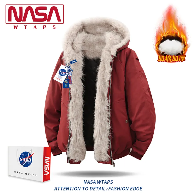 NASA WTAPS潮牌美式座山雕棉服男款秋冬季加绒加厚棉袄外套男士