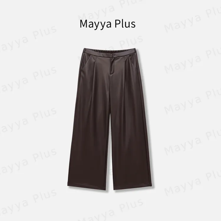 【高质裤】Mayya Plus麦芽定制秋冬流光风显瘦百搭气质皮裤32537518