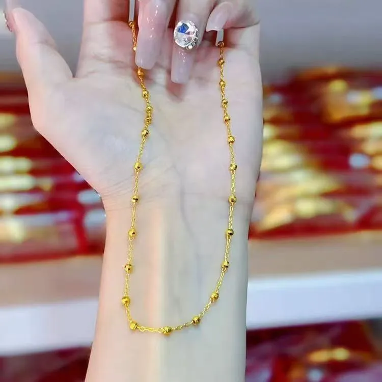 铜合金项链 2025新款爆闪气质蹦迪珠项链M扣高定精致轻奢时尚百搭