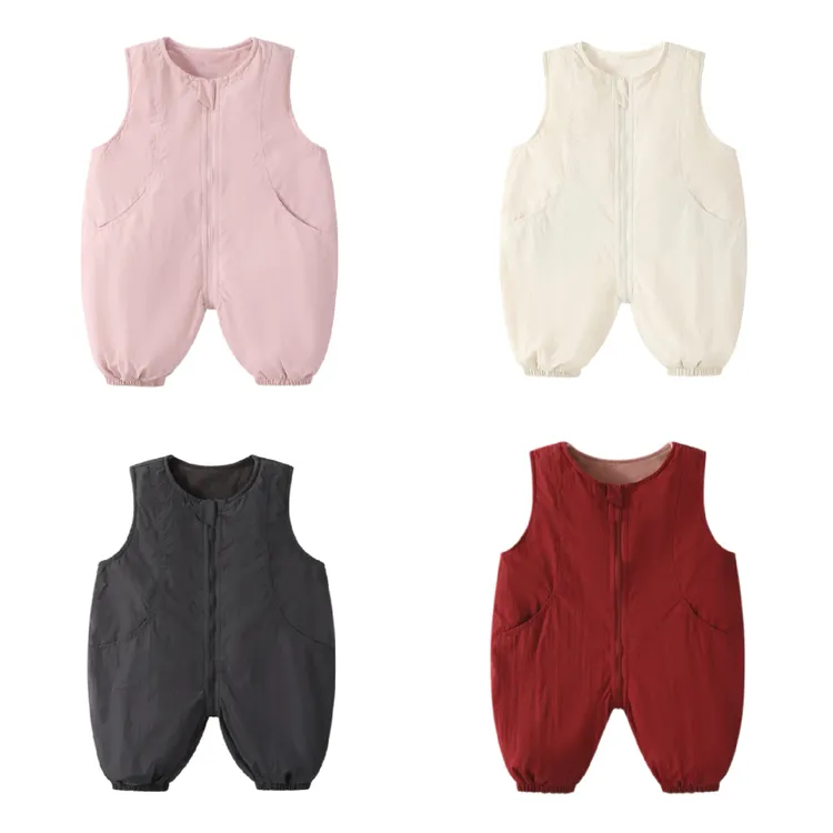 2025秋冬新款薄绒三防连体背带卡通背带婴儿小童免脱开裆外穿