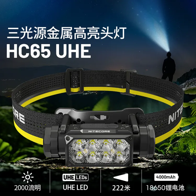 NITECORE/奈特科尔【探索新境同款】HC65 UHE高亮徒步越野照明头灯