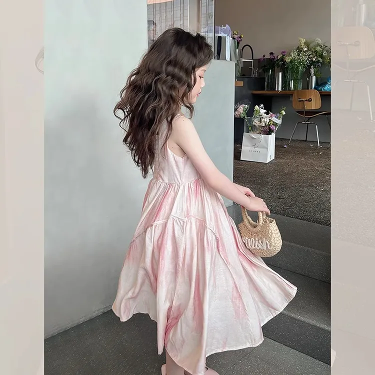女童连衣裙2025夏装新款儿童网红幻彩背心裙中大童装夏季洋气裙子