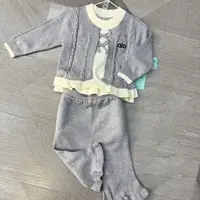 女宝浅灰色两件套假两件款