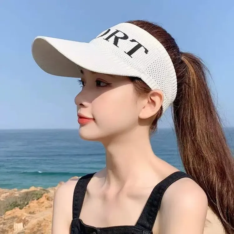 时尚运动休闲帽夏季遮阳帽防晒空顶帽男女气质百搭针织鸭舌帽子