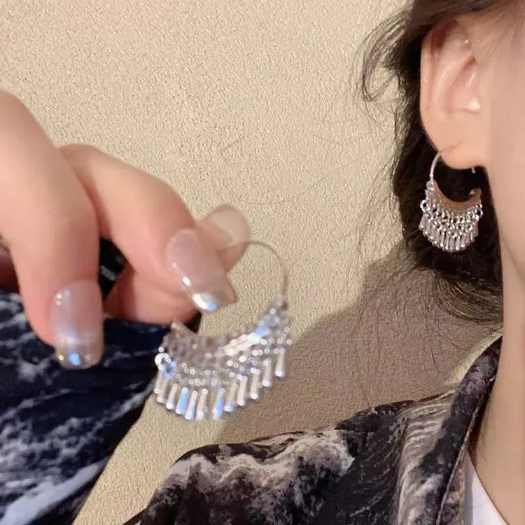 银河飘落~瀑布流苏独特耳环女设计感高级耳钉气质民族风耳饰5829