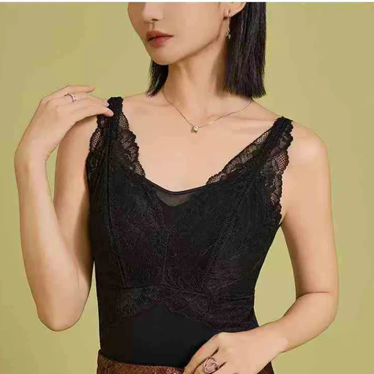 《百万小蛮腰》时尚拼蕾丝收腹显瘦百搭美背