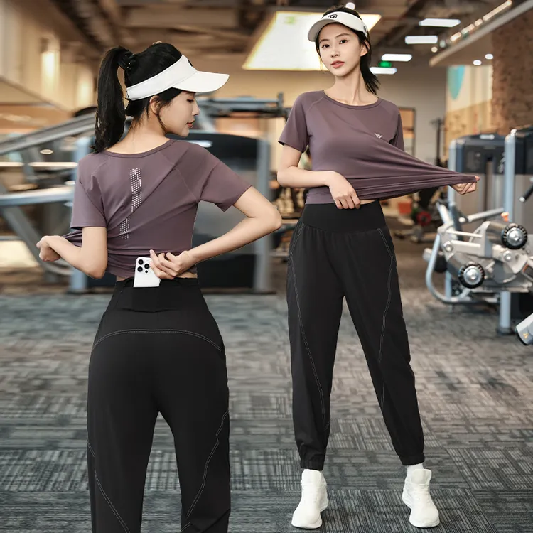 大码休闲显瘦运动套装女春秋款宽松速干健身服深度修饰腿型1348