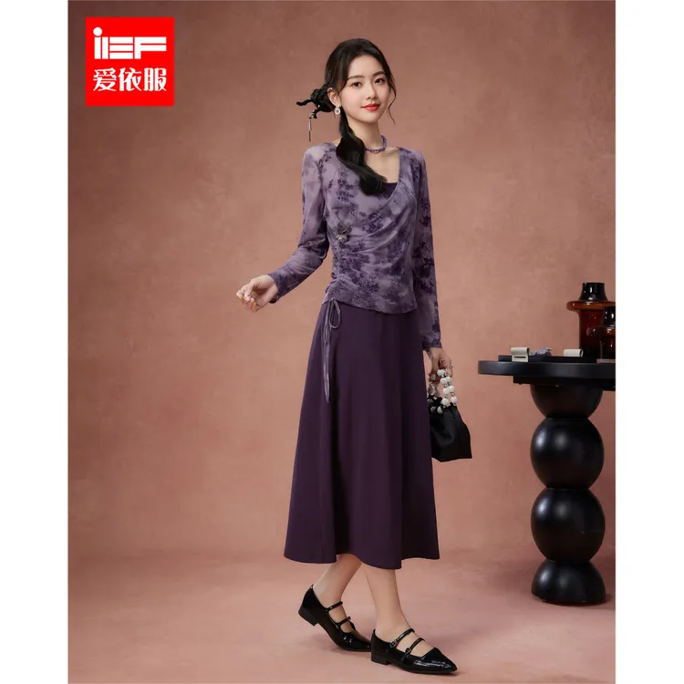 IEF/爱依服2025夏季新款显瘦显白有韵味里外套裙两件套