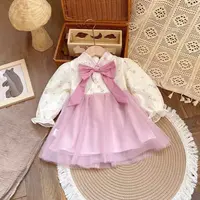 【现货】CQ249038春秋新款儿童连衣裙女童碎花长袖国风裙子女宝