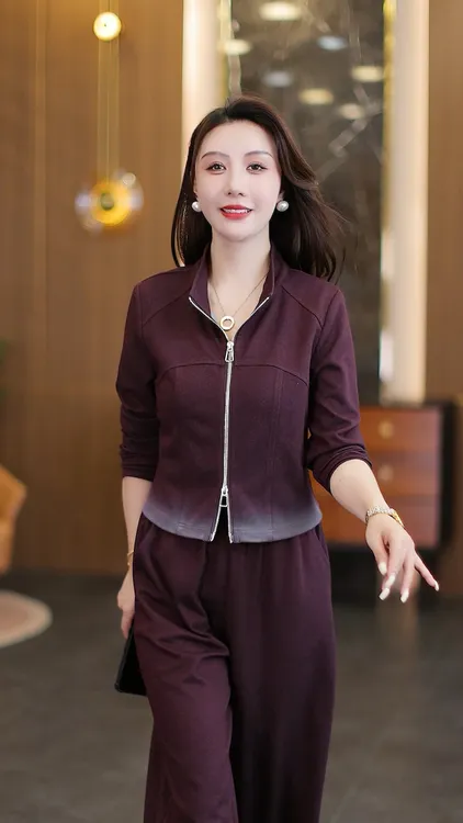 欧货休闲运动套装女秋季2025新款时尚洋气减龄百搭阔腿裤两件套