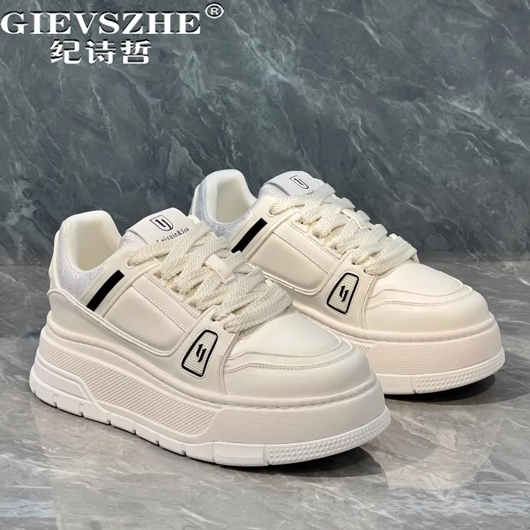 纪诗哲男鞋舒适透气百搭运动鞋子男款厚底轻便休闲鞋潮流增高板鞋