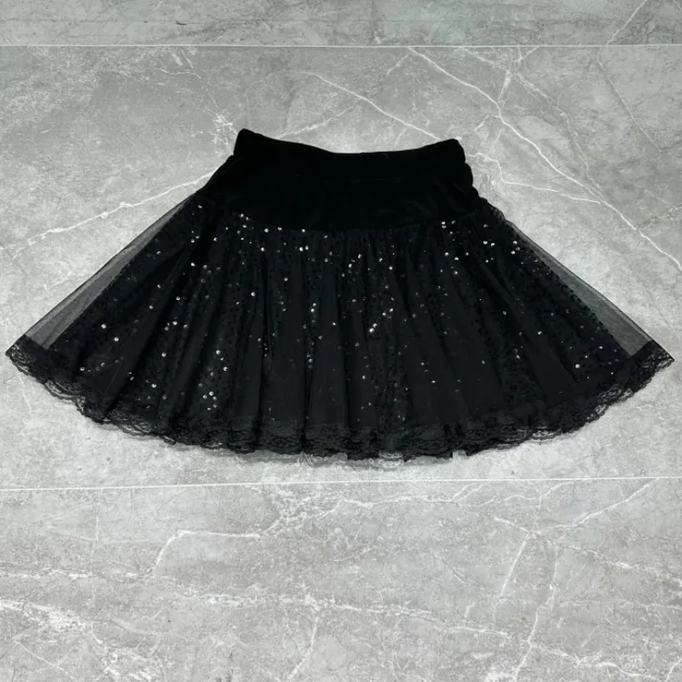 2025广场舞新款半身大摆亮片演出服拉丁舞吉特巴舞裙三步踩