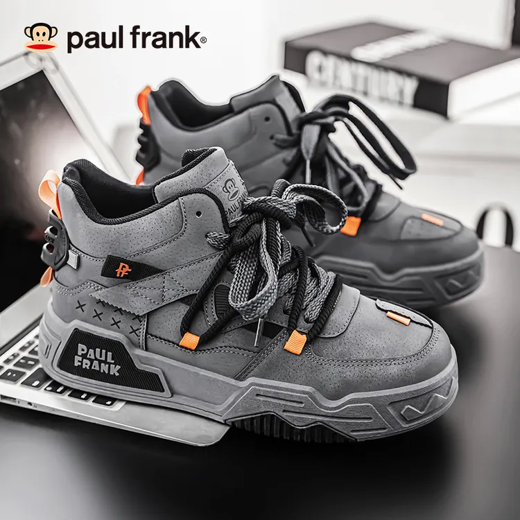 大嘴猴男鞋真皮高帮运动鞋2025春季新款潮流时尚个性百搭休闲板鞋