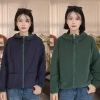 2025年休闲秋冬季新款双面穿百搭简约连帽加绒上衣防风外套女潮